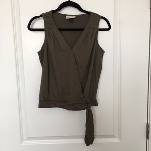 Olive Wrap Tank Top